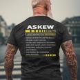 Askew Name Gift Askew Facts Mens Back Print T-shirt Gifts for Old Men