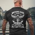Awesome Dads Have Beards Tattoos And Rides Motorcycles Men's Crewneck Short Sleeve Back Print T-shirt Gifts for Old Men
