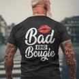 Womens Bad Melanin Bougie Black History Junenth African Melanin Men's Back Print T-shirt Gifts for Old Men