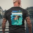 The Bahamas Swimming Pig Caribbean Beach Trips Summer Vibes Men's Back Print T-shirt Gifts for Old Men