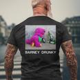 Barney Drunky Wine Bottle The Dinosaur Men's Back Print T-shirt Gifts for Old Men