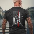 Baseball American Usa Flag Patriotic Vintage Baseball Flag Men's Back Print T-shirt Gifts for Old Men