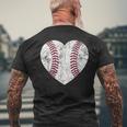 Baseball Heart Cute Mom Dad Men Women Softball Men's Back Print T-shirt Gifts for Old Men