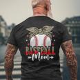 Baseball Mom Life Game Day Leopard Cute Men's Back Print T-shirt Gifts for Old Men