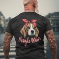 Beagle Dog Mom Beagles Dog Lover 93 Beagles Men's Crewneck Short Sleeve Back Print T-shirt Gifts for Old Men