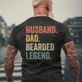 Mens Bearded Husband Dad Beard Legend Vintage V2 Men's T-shirt Back Print Gifts for Old Men