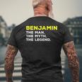 Benjamin The Man Myth Legend Funny Name Men Boys Mens Back Print T-shirt Gifts for Old Men