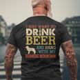 Bernese Mountain Dad Drink Beer Hang With Dog Vintage Men's T-shirt Back Print Gifts for Old Men