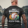 Best Baseball Papa Ever Baseball Lover Dad Gift Mens Back Print T-shirt Gifts for Old Men