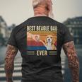 Mens Best Beagle Dad Ever Vintage Fist Bump Dog Lover Men's T-shirt Back Print Gifts for Old Men