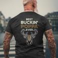 Best Buckin Poppa Ever Deer Hunting Fathers Day Gift Mens Back Print T-shirt Gifts for Old Men