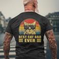 Best Cat Dad Ever Bump Fit Fathers Day Gift Daddy For Men Mens Back Print T-shirt Gifts for Old Men