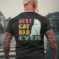 Best Cat Dad Ever Vintage Cat Daddy For Father Day Men's Back Print T-shirt Gifts for Old Men