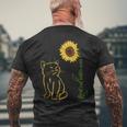 Best Cat Sister Ever Sunflower Mothers Day Cat Lover Mens Back Print T-shirt Gifts for Old Men
