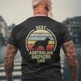 Best Dog Father Dad - Vintage Aussie Australian Shepherd Men's T-shirt Back Print Gifts for Old Men