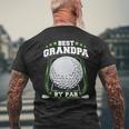 Best Grandpa By Par Golf Papa Grandfather Pop Dad Golf Men's Back Print T-shirt Gifts for Old Men