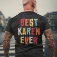 Best Karen Ever Popular Retro Birth Names Karen Costume Mens Back Print T-shirt Gifts for Old Men