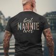 Best Nannie Ever Gifts Leopard Print Mothers Day Mens Back Print T-shirt Gifts for Old Men