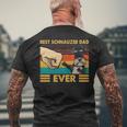 Best Schnauzer Dad Ever Vintage Pet Animal Dog Fist Bump Men's T-shirt Back Print Gifts for Old Men