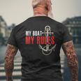 For Boat Captain - My Boat My Rules Men's T-shirt Back Print Gifts for Old Men