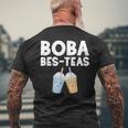 Boba Girl Bes Teas Besties Bubble Tea Best Friends Men's T-shirt Back Print Gifts for Old Men