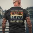 Born April 1979 Limited-Edition 40Th Birthday Men's Back Print T-shirt Gifts for Old Men
