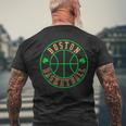 Boston Basketball Seal Shamrock Men's Back Print T-shirt Gifts for Old Men