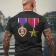 Bronze Star And Purple Heart Medal Military Personnel Award Mens Back Print T-shirt Gifts for Old Men