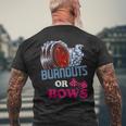 Burnouts Or Bows Gender Reveal – Dad Mom Witty Party Men's Back Print T-shirt Gifts for Old Men