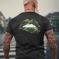 Camouflage Lips Mouth Military Kiss Me Biting Camo Kissing Men's T-shirt Back Print Gifts for Old Men