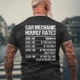 Car Mechanic Hourly Rates Cars Fixer Repairman Funny Gift Mens Back Print T-shirt Gifts for Old Men