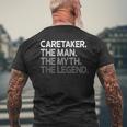 Caretaker Gift The Man Myth Legend Mens Back Print T-shirt Gifts for Old Men
