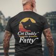 Cat Daddy To A Fatty Vintage 80S Sunset Fat Chonk Dad Men's T-shirt Back Print Gifts for Old Men