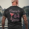 Cheers To 84 Years 84Th Birthday 84 Years Old Bday Men's Back Print T-shirt Gifts for Old Men