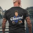 Cheers And Beer Men's Back Print T-shirt Gifts for Old Men