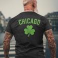 Chicago St Patricks Day Pattys Day Shamrock Men's T-shirt Back Print Gifts for Old Men