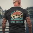Mens Chief Like A Grandpa Only Cooler Vintage Dad Fathers Day Men's T-shirt Back Print Gifts for Old Men