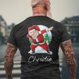 Christie Name Gift Santa Christie Mens Back Print T-shirt Gifts for Old Men