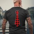 Christmas Gifts For Men Dad Family Buffalo Plaid Check Tie Mens Back Print T-shirt Gifts for Old Men