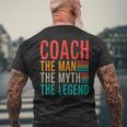 Coach The Man The Myth The Legend Sports Coach Mens Back Print T-shirt Gifts for Old Men