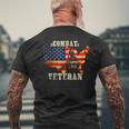 Combat Veteran Proud American Soldier Military Army Gift Mens Back Print T-shirt Gifts for Old Men