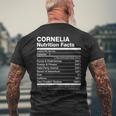 Cornelia Nutrition Facts Name Named Funny Mens Back Print T-shirt Gifts for Old Men