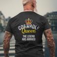 Cornhole Queen The Legend Has Arrived Cornhole Queen Mens Back Print T-shirt Gifts for Old Men