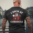 Cornhole - I Suck At Cornhole Men's Back Print T-shirt Gifts for Old Men