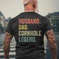 Mens Cornhole Vintage Husband Dad Legend Men's T-shirt Back Print Gifts for Old Men