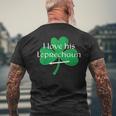 Couples St Pattys Day I Love His Leprechaun Men's Back Print T-shirt Gifts for Old Men