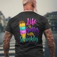 Cute Sweet Ice Cream Lover Sprinkle Life Love Men's Back Print T-shirt Gifts for Old Men