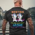 Cute Unicorn Besties Best Friends For Ever Mens Back Print T-shirt Gifts for Old Men