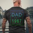 Dad Since 1967 67 Aesthetic Promoted To Daddy Father Bbjykfd Men's Back Print T-shirt Gifts for Old Men