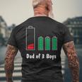Dad Of 3 Boys Froms Son Fathers Day Low Battery Classic Men's Back Print T-shirt Gifts for Old Men